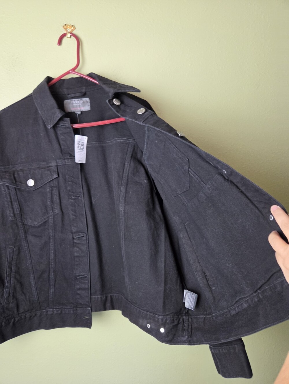 NWT - Torrid Black Denim Jacket Size 12 - Picture 6 of 7